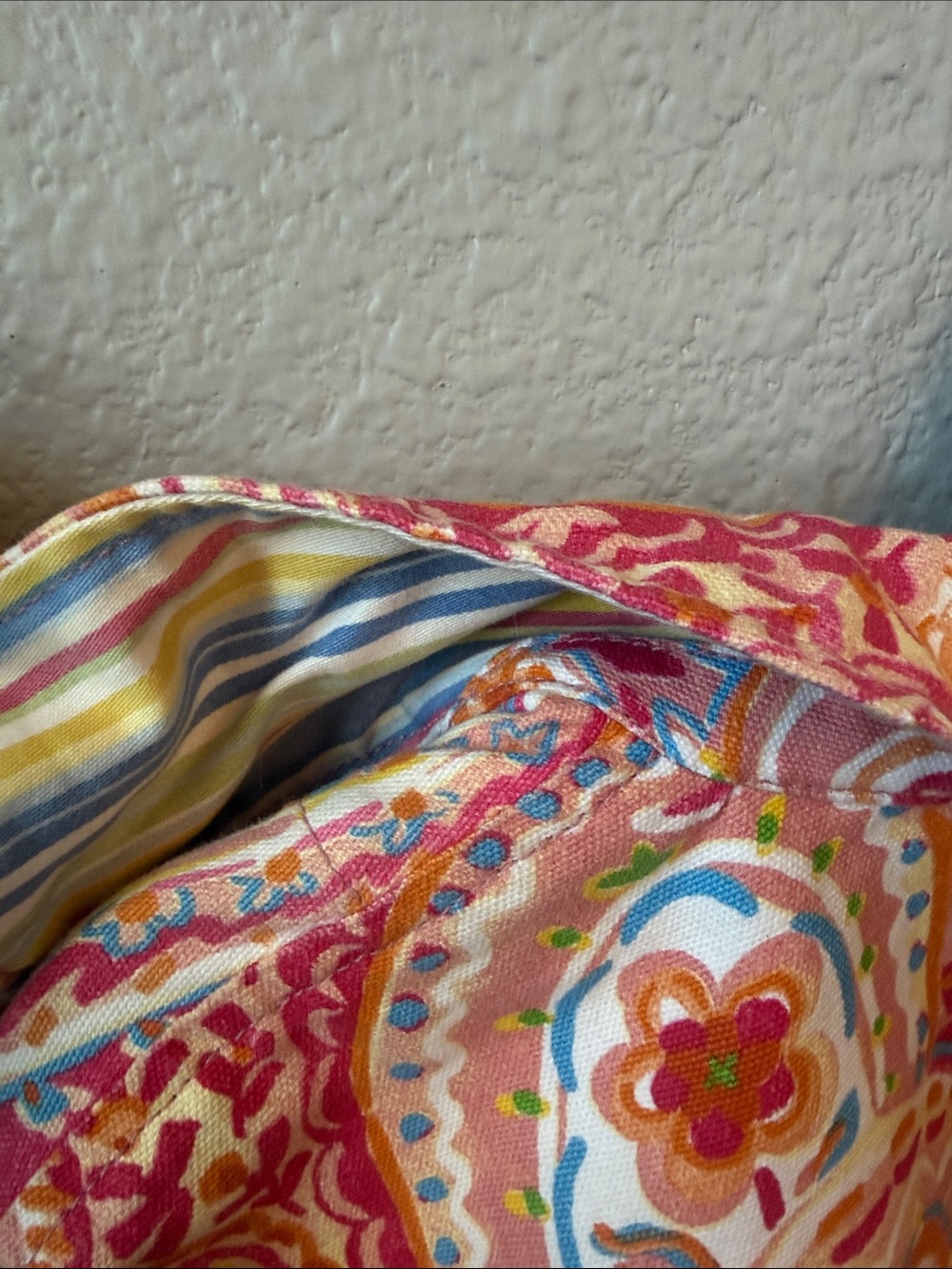 Vintage Y2K Coastal Coldwater Creek Pink Orange Paisley Button-Down Shirt Jacket - Picture 9 of 9
